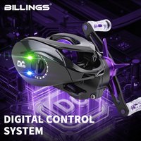BILLINGS DC Baitcasting Reel 158.5g Baitcaster Reel Digital Control 5+1 BB 7.2:1 Gear Ratio Max Drag 5KG with Drag Clicker
