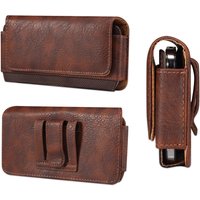 Men Waist Bag Leather Mobile Phone Belt Clip Case For iPhone 17 16 15 14 Pro Max Samsung Galaxy S25 S24 Redmi Holster Cover