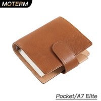 Moterm Pocket/ A7 Size Elite Rings Planner with 25 mm Rings Binder Vegetable Tanned Leather Notebook Organizer Diary Journal