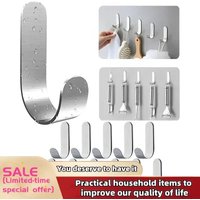 2/4Pcs Kitchen Adhesive Hooks Metal Stainless Steel Wall Hooks Utility J Hook Key Holder Self Adhesive Wall Hook for Shower