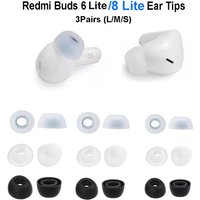 3Pairs Silicone Ear Tips for Xiaomi Redmi Buds 6 Lite / 8 Lite Eartips Ear Pads Caps Case