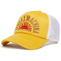 Alphabet-Sonnenhut mit Stickerei, Mesh-Design, Fitness-Hip-Hop-Mütze, Amerikanischer Sonnenschutz, Atmungsaktiver Trucker-Hut mit Gebogenem Schirm