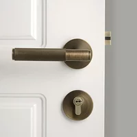 DOOROOM New Brass Knurled Door Lock Handle Set Privacy Dummy Black Gold Interior Bedroom Bathroom Double Wood Door Lever Indoor