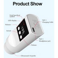 Rechargeable 3.0MHz Doppler Fetal Pregnancy Electronic Monitor For Pregnant Women Baby Fetal Movement Ultrasound Stethoscope