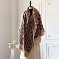 Women's Elegant Floral Jacquard Pashmina Scarf - Winter Thick Warm Double-Sided Tassel Coldproof Windproof Blanket Shawl