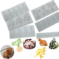 Vegetable or Leaf Texture Design Fondant Lace Mat Sugarcraft Silicone Pad Chocolate Chip Decoration Tools Kitchen Fondant Mold