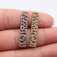 WYSIWYG 10pcs 35x6.7mm 2 Colors Antique Bronze Color Antique Copper Color Hammered Strip Charms For DIY Jewelry Making