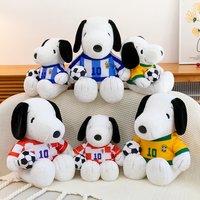 Snoopy Soccer Themed Plush Toy Cute Cartoon Stuffed Dog Soft Doll With Soccer Ball Jersey Different Sizes Birthday Gift