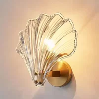 Simple Glass Shell Wall Lamp Bedroom Living Room Corridor Wall Light E14 Bedside Lamps Indoor Decoration Fixtures