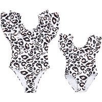 Ruffle Mother Daughter One Piece Swimsuit Family Matching Set Bathing Suit Kids Swimwear Mom Baby Women Girls Beachwear Clothes