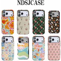Luxury Clmj Cute Tulip Phone Case for iPhone 17 16 15 14 13 12 11 X XS XR XSMAX Air Pro Max Plus Luxury Double-layer Back Cover