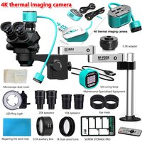 Simul Focal Trinocular Stereo Microscope Jewelry Soldering Coins Phone PCB 1080P 2K 4K HDMI USB Hermal Imager Camera 3.5X-100X