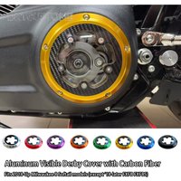 DNTCUSTOM Parts Aluminum Visible Derby Cover with Carbon Fiber for 2018-Up Milwaukee 8 Softail models Except '18UP FXFB FXFBS