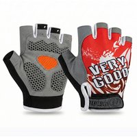 Padded Half Finger Cycling Gloves, Shock Absorbing Anti-Slip Breathable Bike Gloves for Men Women, MTB Road Biking Sports Gloves