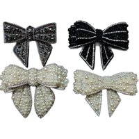 Pearl bow accessory fabric patch clothing accessories embroidery fabric patch