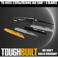 ToughBuilt TB-H4S5-23FU Folding Jab Saw + 4 Blades Multi-Purpose Folding Hand Saw 5-in-1 Hand Tools Accessories