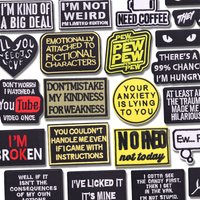 DIY Letter Slogan Embroidered Patch Iron On Patches For Clothing Jackets Hats Backpack Embroidered Badges Letter Sewing Stickers