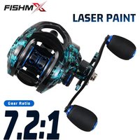 Fishmx Baitcasting Fishing Reel Metal Long-Range Anti Explosion Line Magnetic Brake 7.2:1 Micro Fishing Reel