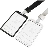 Fashion Unisex Card Cover Women Lanyard Aluminum Alloy Work ID Card Holder Business Work Card ID Badge Holder Metal Bags Case