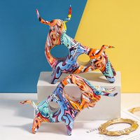 Water Transfer Printing for Cow Sculpture Creative Resin Craft Decorations for Bedroom, Living Room, and Entrance Hall Table