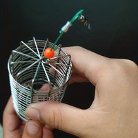 5pcs Durable Stainless Steel Wire Bait Cage for Fishing - Easy to Use and Convenient for Throwing Devices and Bait Feeders