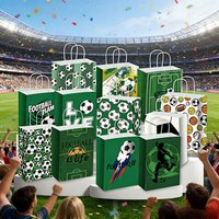 12PCS Football Gift Bag Sports Party Accompanying Gift Packaging Paper Bag Clothing Packaging Kraft Paper Handbag