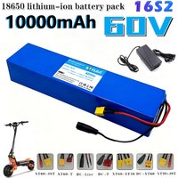 Batterie Lithium-Ion Améliorée 2025, 60V, 10ah, 18650, Pour Vélo Électrique/Scooter, 16S2P, 10000mAh, Haute Capacité Avec BMS
