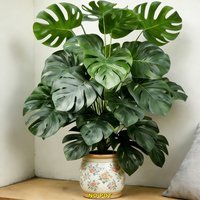 1 High-End Artificial Monstera Deliciosa Plant Large Realistic Elegant 24Leaves Spread Naturally with Fine Texture Graceful Form