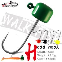 WALK FISH 5PCS 3.5G/5G Fishing Hooks Ned Rig Jig Mushroom Jig Heads Soft Worm Baits Hooks for Bass Trout Pike