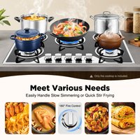30 inch Gas Cooktop, 5 Burners Built-in Gas Stove with Push-button Rotary Switch, NG/LPG Convertible Cooktop for Home, Kitchen