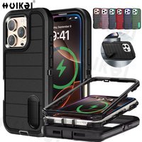 Case For iPhone 16 Pro Max 15 Pro 14 Pro Max 14 Plus 13 Heavy Duty Shock Absorption Full Body Protective Silicone Rubber Cases