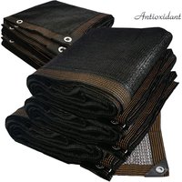 Grille d'ombrage noire avec œillets, bâche en maille, protection solaire de jardin, anti-UV, HDPE 50%, filet d'ombrage, couverture de plante, serre, 3 broches, 23 tailles