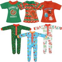 Pajamas T-shirt For Elf Doll Red Boy On The Shelf For Babi 11.8 Inch Doll Clothes Dress Accessories Christmas Gift Girl's Toys