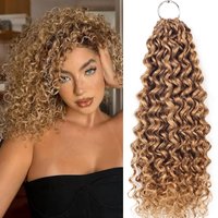 #27 Honey Blonde Water Wave Feather Hair Extensions Invisible Knotless Remy Human Hair Soft Natural Feather Crochet For Women
