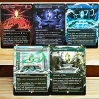 TCG Rare Exclusive Magical Game Holo Cards-The Fire/Darkness/Water/Wind/Earth Crystal