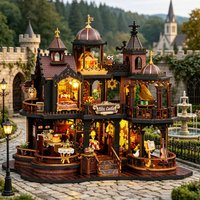 DIY Wooden Miniature Building Kits 3D Puzzles Castle Casa Doll Houses With Furniture Lights Dollhouses For Friends Birthday Gift