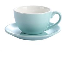 Leeseph Fashion Ceramic Coffee Cup with Saucer Set, European Modern Espresso Set for Latte, Mocha, Cappuccino Barista Art
