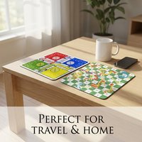 2 in 1 Ludo and Snake and Ladder Board Game Set Includes 2 Boards, 16 Game Pieces and 1 Die Suitable for Parties