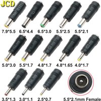 JCD 1pcs Laptop DC Power Adapter Plug 5.5*2.1mm Female to 2.5*0.7 3.0*1.1 3.5*1.35 4.0 4.8 1.7 5.0 5.5 mm Male Jack Connector