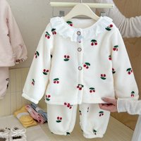 New 2025 Kids Winter Thicken Warm Soft Flannel Pajamas Baby Cute Cartoon Sleepwear Boys Girls Casual Pyjamas Clothing Sets