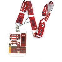 England British bus Lanyard Credit Card ID Holder Bag Student Women Travel Card Cover Badge Car Keychain Gifts Accessories