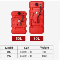 60/90L For Portable Boat Yacht Engine Marine Outboard Fuel Tank Oil Box With Connector Plastic Anti-static Corrosion-resistant
