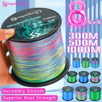 Sougayilang 300/500/1000M 9 Strong PE Fishing Line 8+X Strands Braided Fishing Line Multifilament Durable Fishing Line for Carp