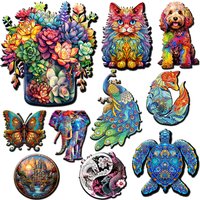 Wooden Jigsaw Puzzles-Wooden Puzzle Adult Unique Shape Succulent Plants Wooden Puzzle Wooden Jigsaw Puzzle for Adult
