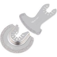 Vearter 2PC Electroplated Diamond Segment Swing Multi-tool Oscillating Blade Mortar Cutting Saw Blades Precise for Grout Removal