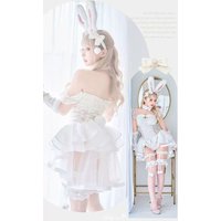 Malymoon Original Tulle Tweed Rabbit Cosplay Costume In stock original gauze Flower Rabbit white sexy woman Cute suit HCos