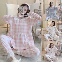 Maternity 2-Piece Spring And Autumn Breastfeeding Pajamas Homewear Spring And Summer Monthly Clothing Leisure Home Suit