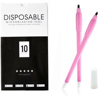 10pcs/box Disposable Microblading Eyebrow Pen With 18U Blade Sterilize Manual Pen Hand Tool For Semi Permanent Makeup Eyebrow