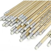 69PCS Personalized Wooden Pencils Set with Eraser for School Business Party Gifts Customized Pencils for Unique Company Gift