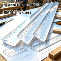 20/30/50cm | 10mm Thick Clear Acrylic Ruler | Industrial Grade Architect Scale | Heavy-Duty High-Precision Measuring Tool